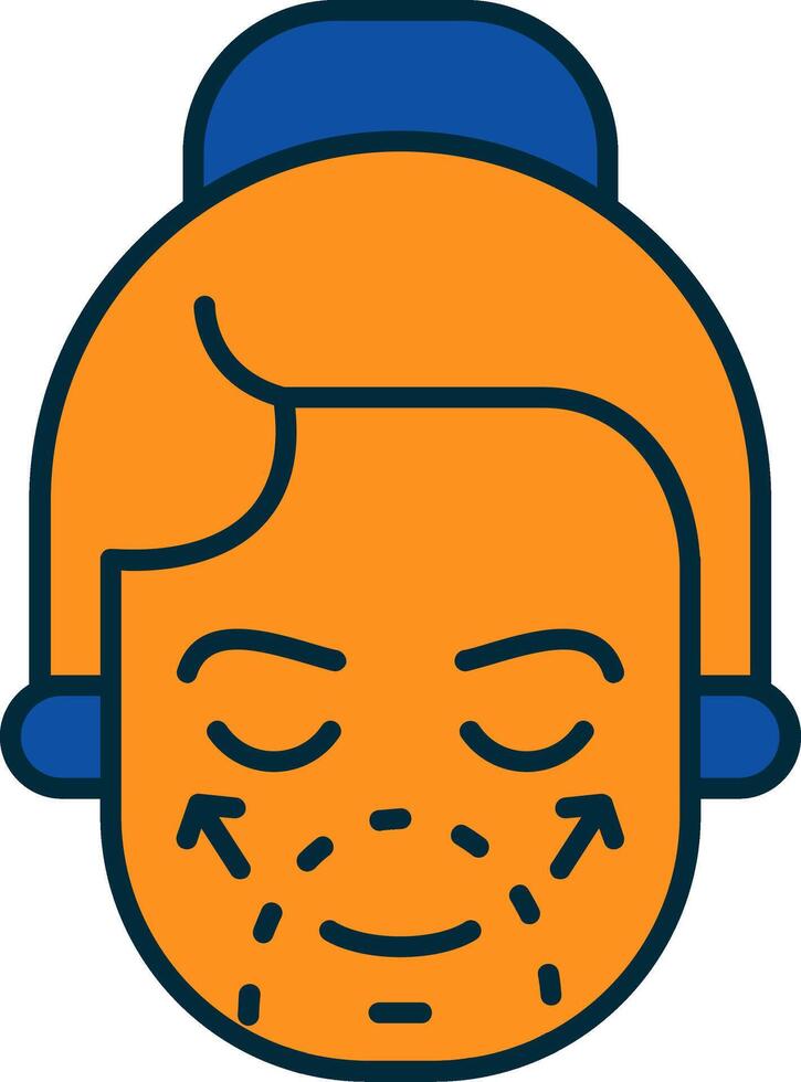 Facial Plastic Surgery Line Filled Two Colors Icon vector