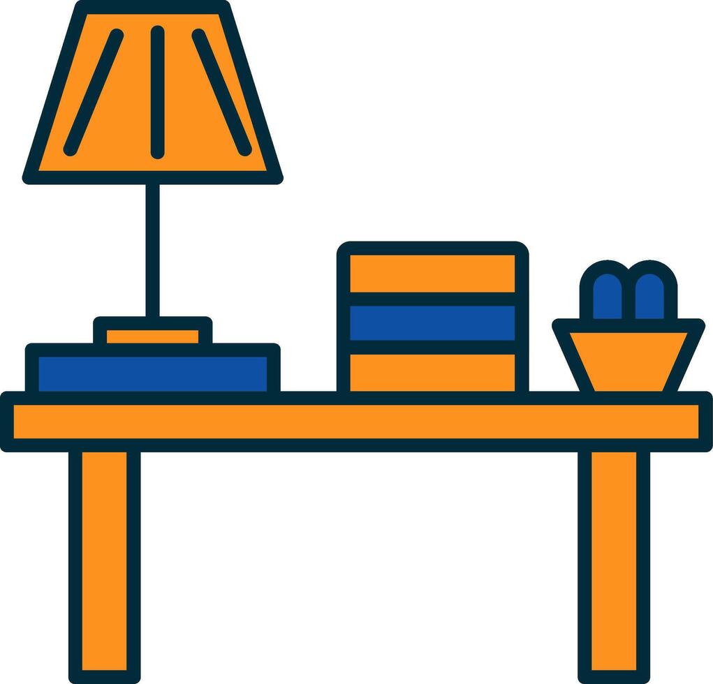 Table Lamp Line Filled Two Colors Icon vector