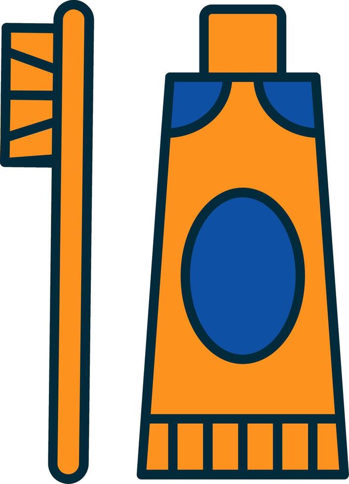 Toothpaste Line Filled Two Colors Icon vector