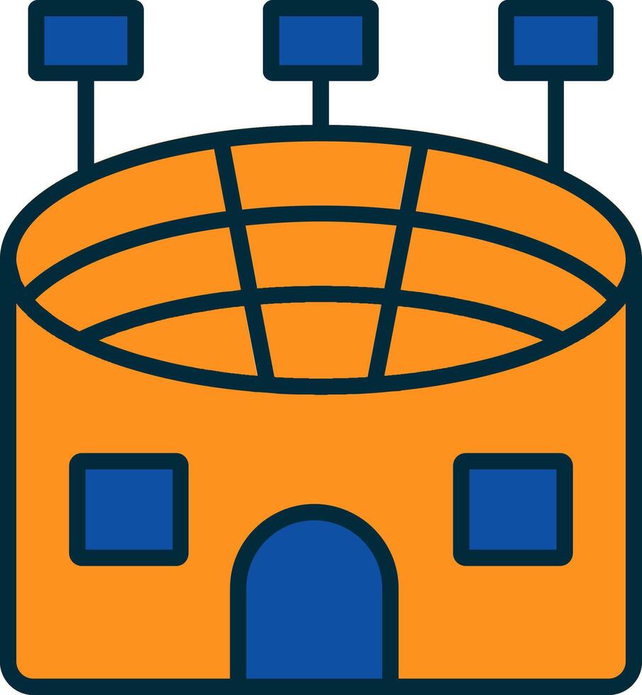 Stadium Line Filled Two Colors Icon vector