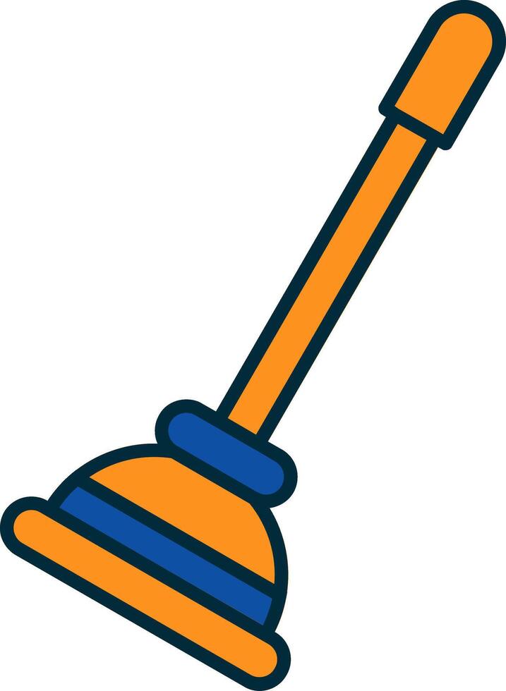 Plunger Line Filled Two Colors Icon vector