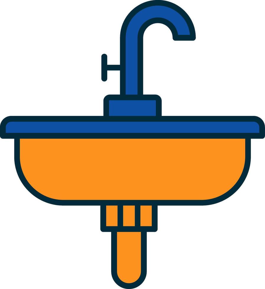 Sink Line Filled Two Colors Icon vector