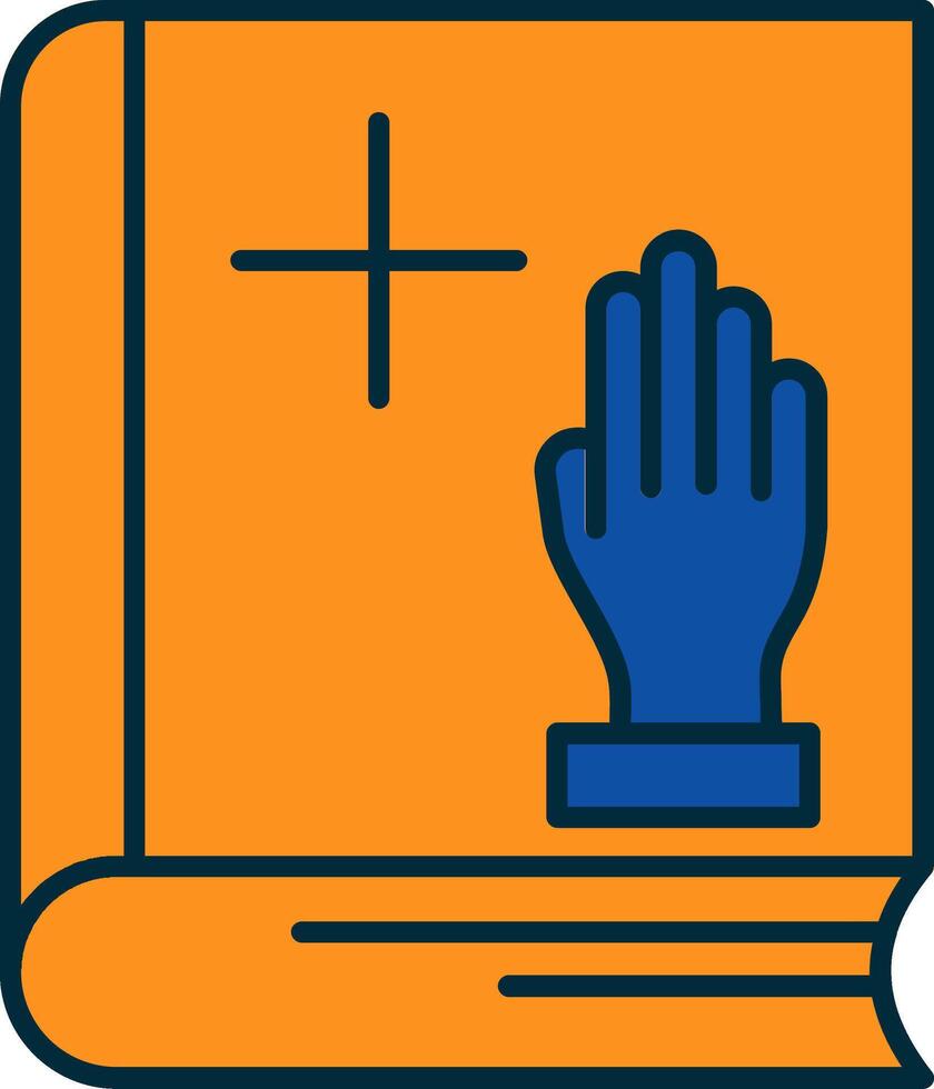Oath Line Filled Two Colors Icon vector