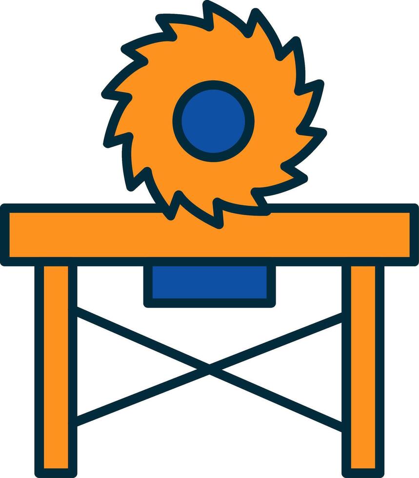 Circular Saw Line Filled Two Colors Icon vector