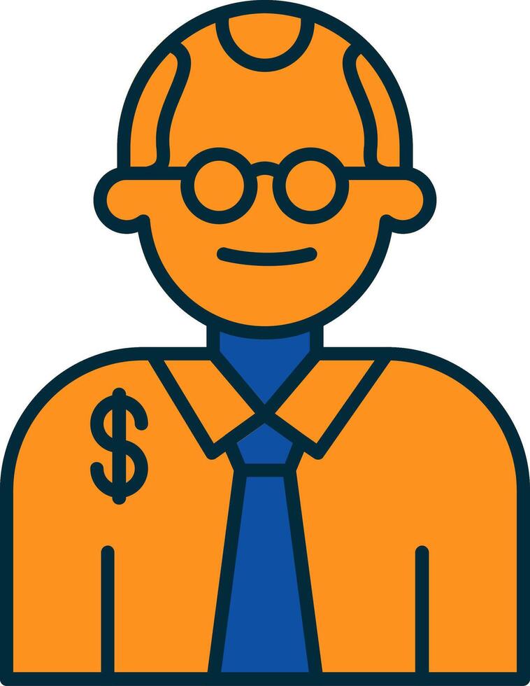 Judge Line Filled Two Colors Icon vector