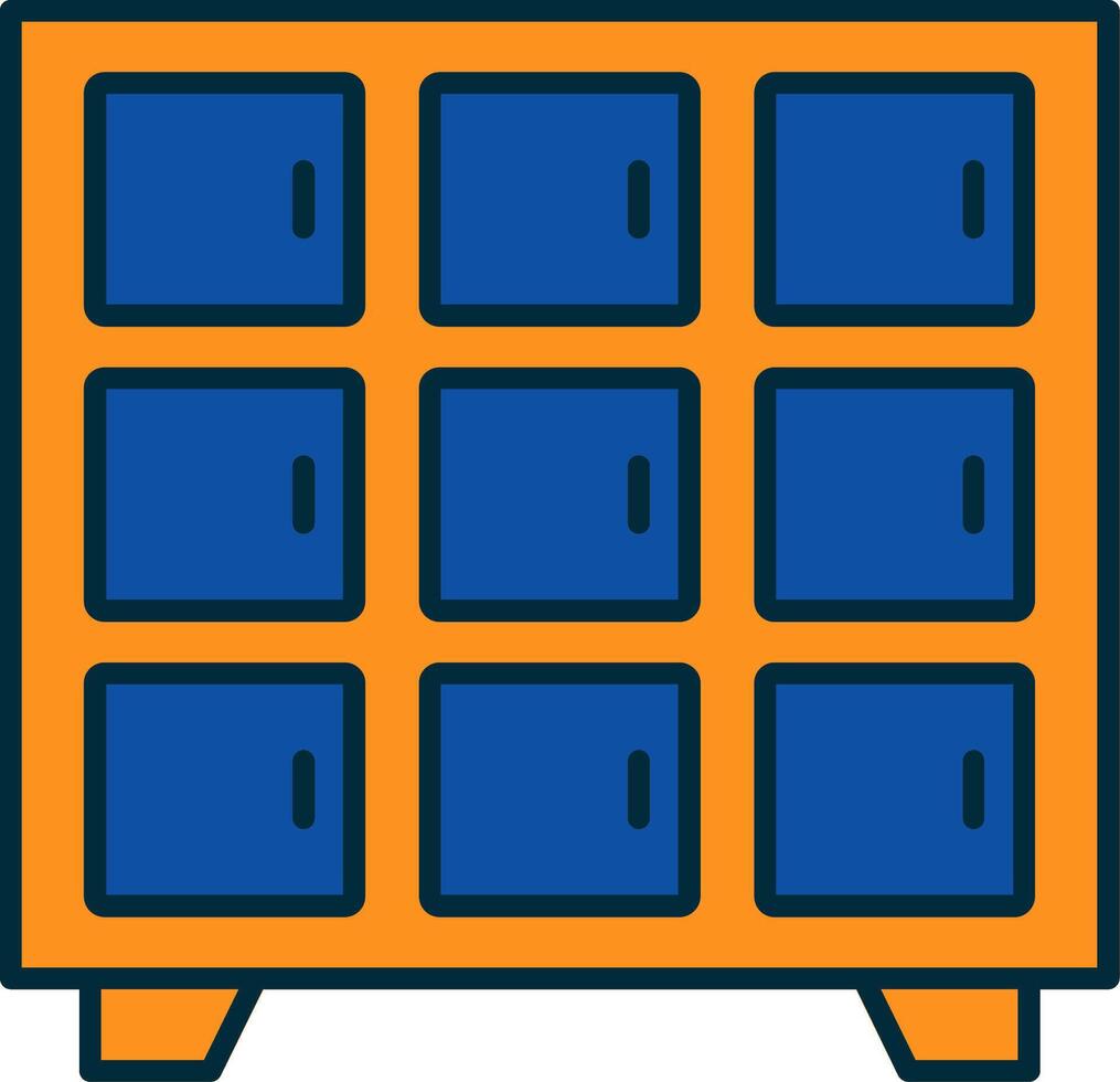 Locker Line Filled Two Colors Icon vector