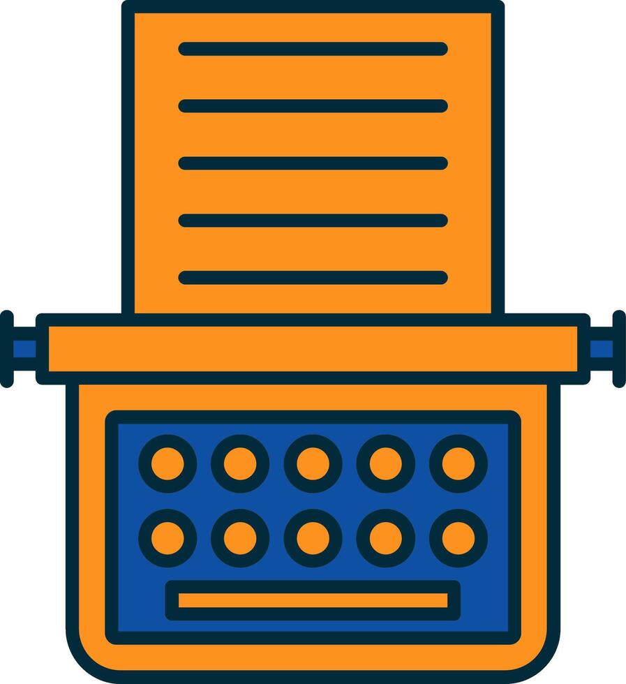 Typewriter Line Filled Two Colors Icon vector