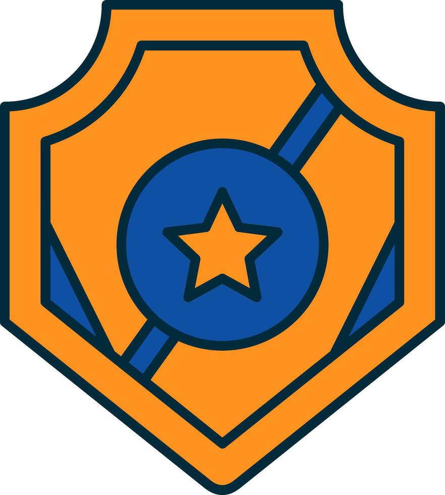 Police Badge Line Filled Two Colors Icon vector