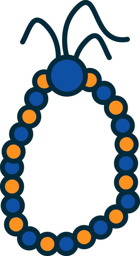 Prayer Beads Line Filled Two Colors Icon vector