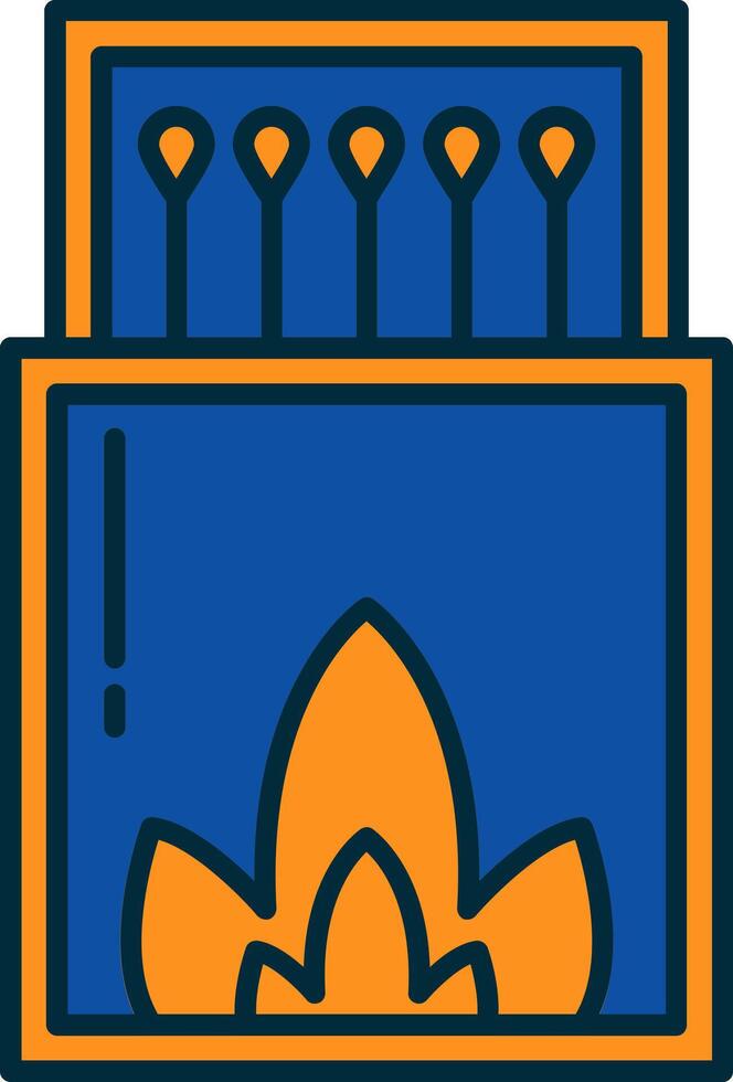 Matches Line Filled Two Colors Icon vector