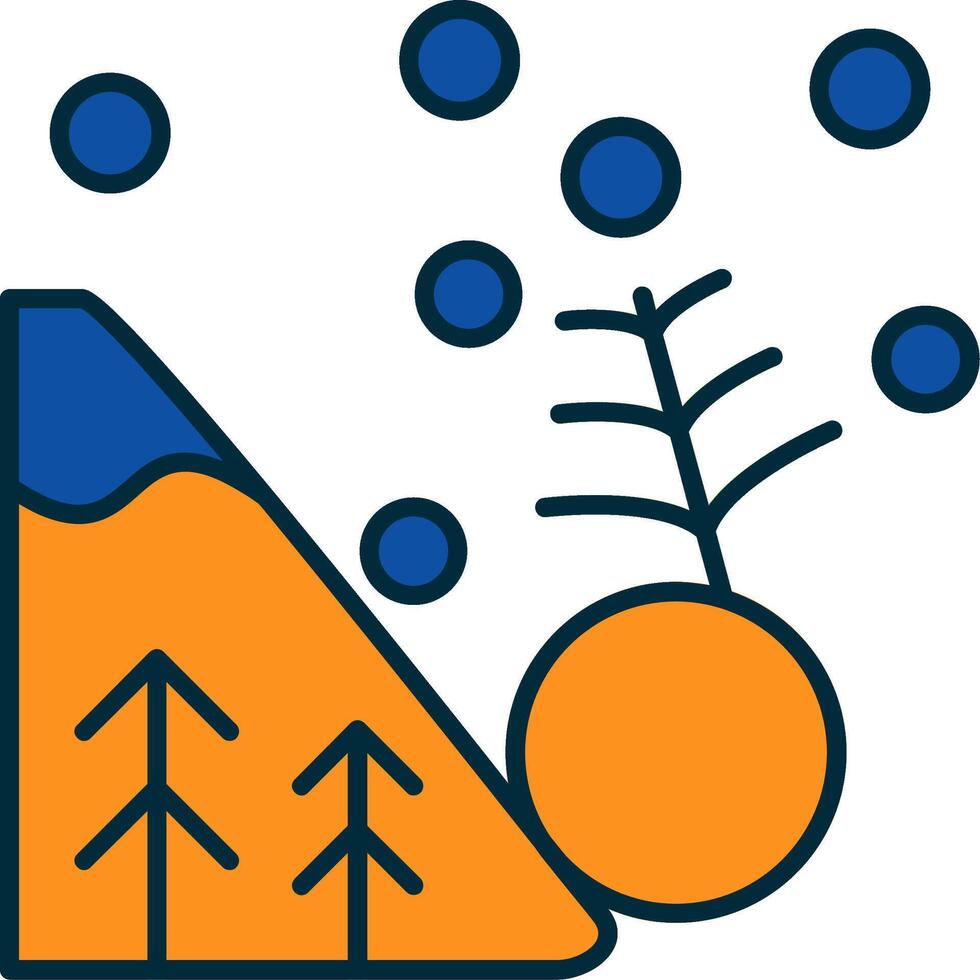 Avalanche Line Filled Two Colors Icon vector
