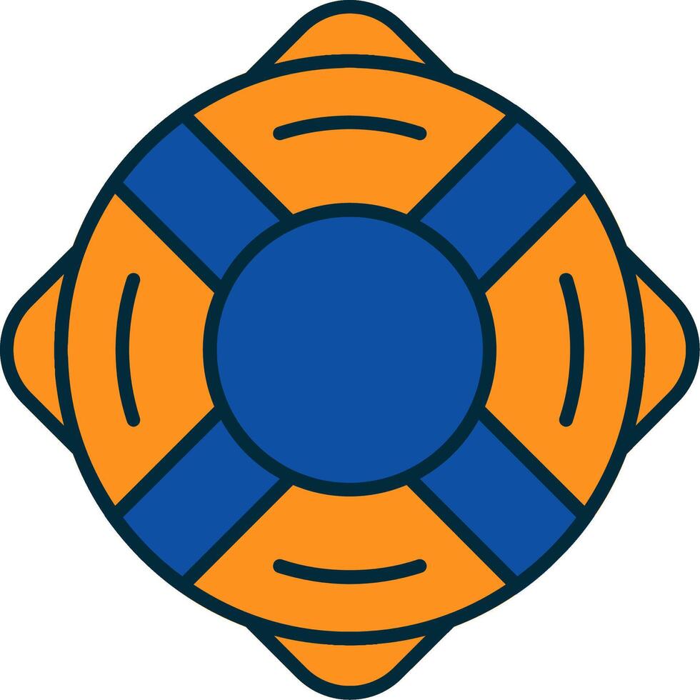 LifeBuoy Line Filled Two Colors Icon vector