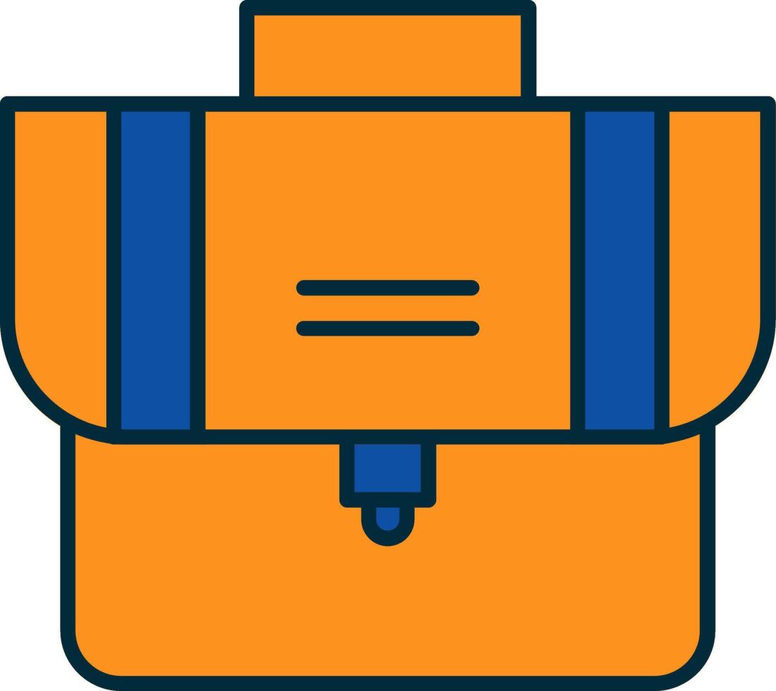 Suitcase Line Filled Two Colors Icon vector