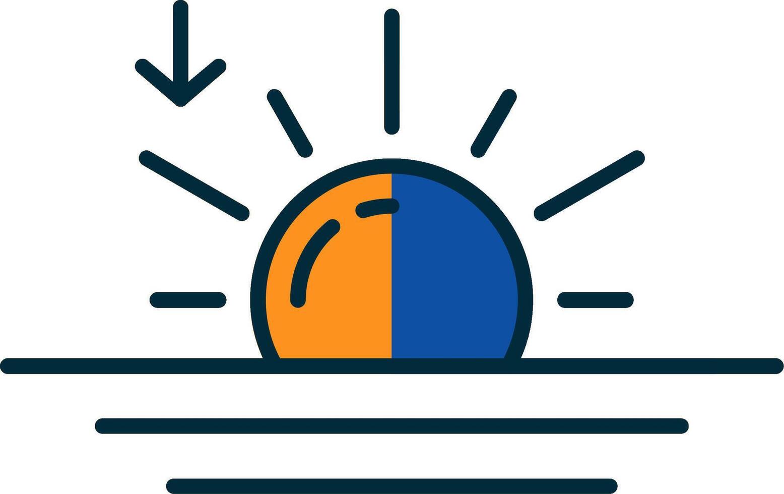 Sunset Line Filled Two Colors Icon vector