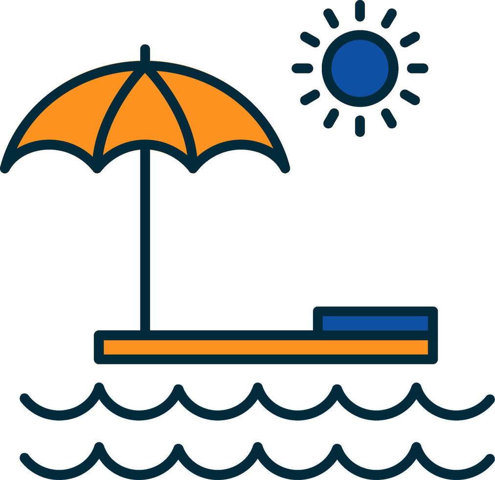 Summer Line Filled Two Colors Icon vector
