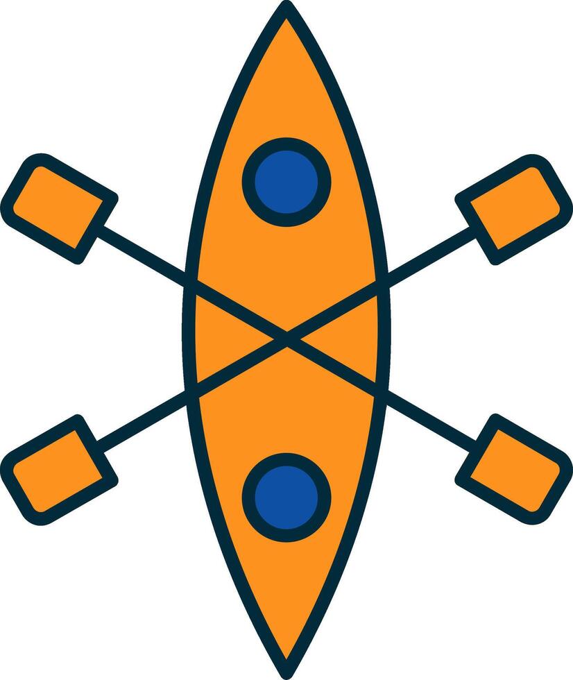 kayac línea lleno dos colores icono vector