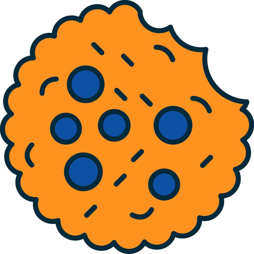 Cookie Line Filled Two Colors Icon vector
