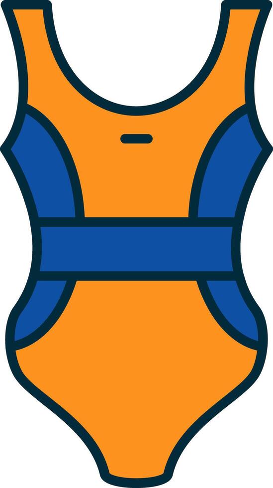 Swimsuit Line Filled Two Colors Icon vector