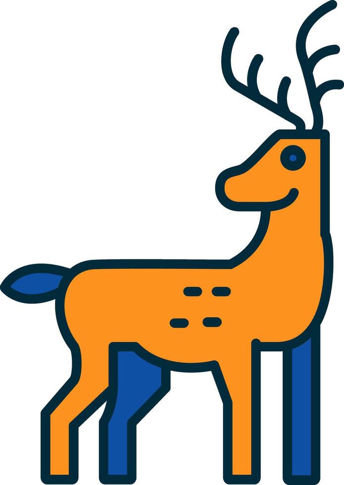 Reindeer Line Filled Two Colors Icon vector