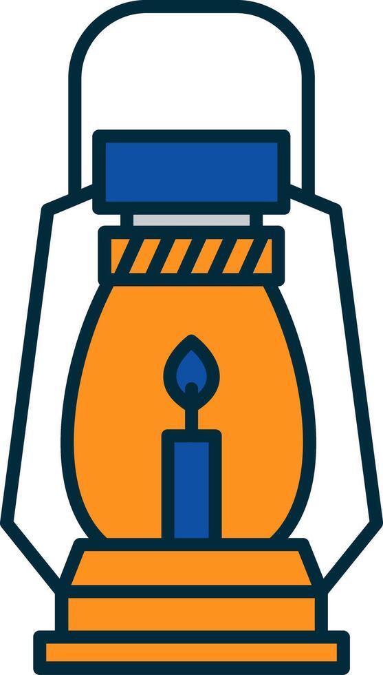 Gas Lamp Line Filled Two Colors Icon vector