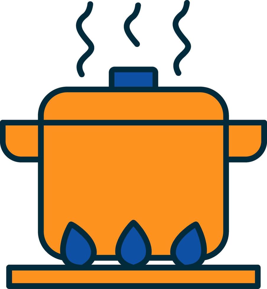 Boiling Line Filled Two Colors Icon vector