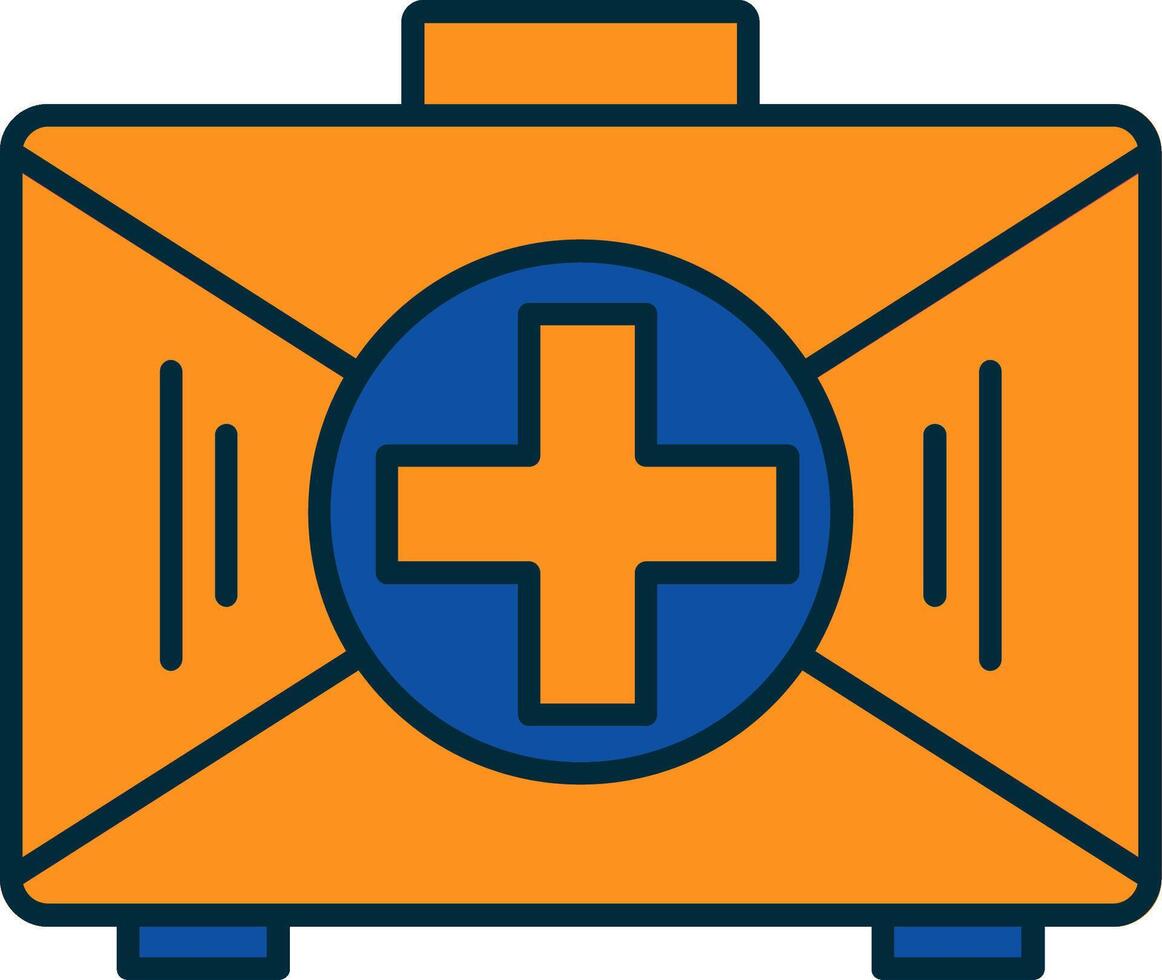 First Aid Kit Line Filled Two Colors Icon vector