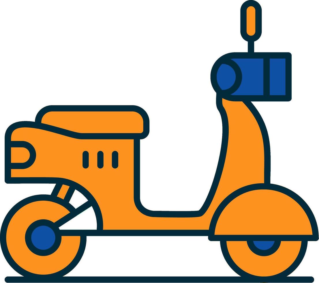Scooter Line Filled Two Colors Icon vector