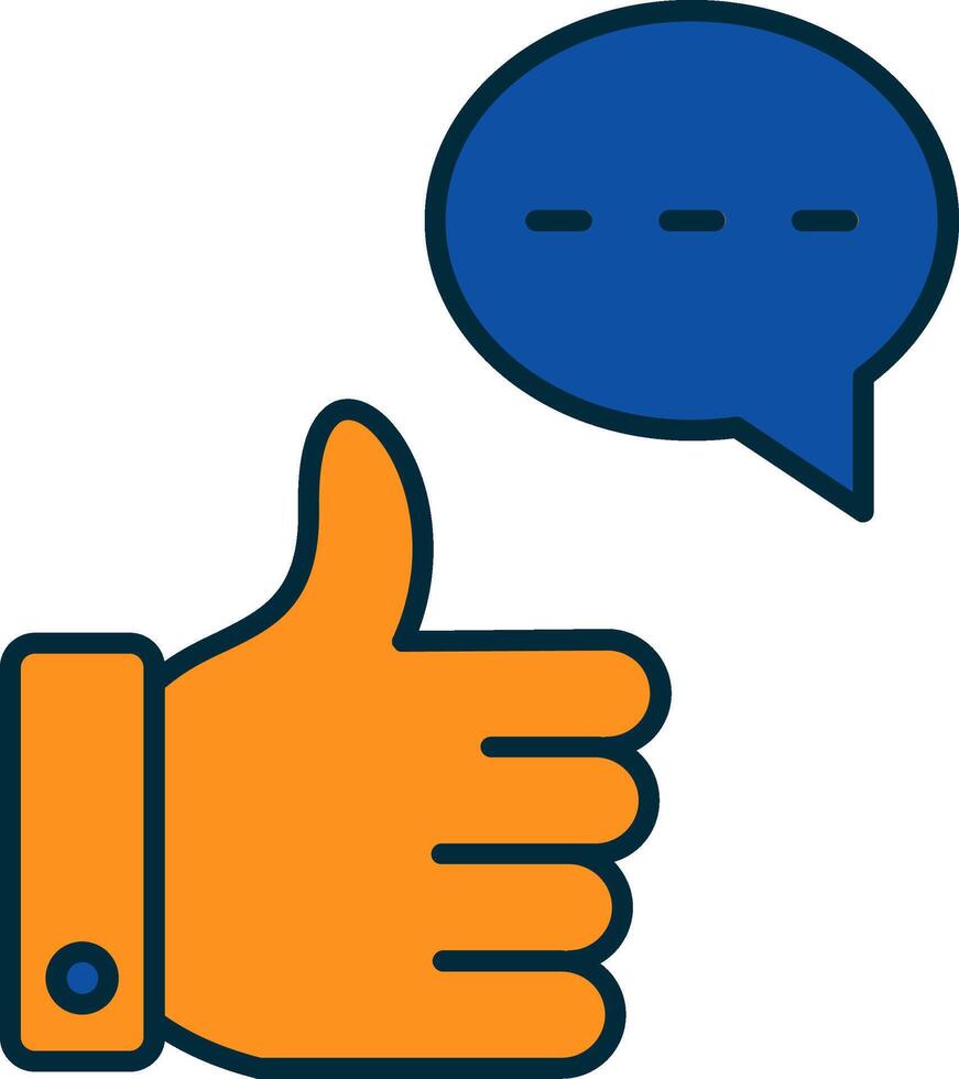 Good Feedback Line Filled Two Colors Icon vector