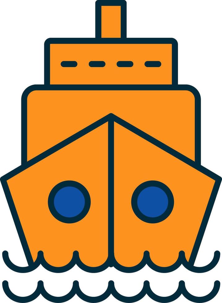 Ship Line Filled Two Colors Icon vector