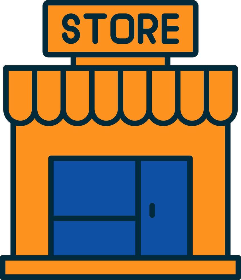 Store Line Filled Two Colors Icon vector