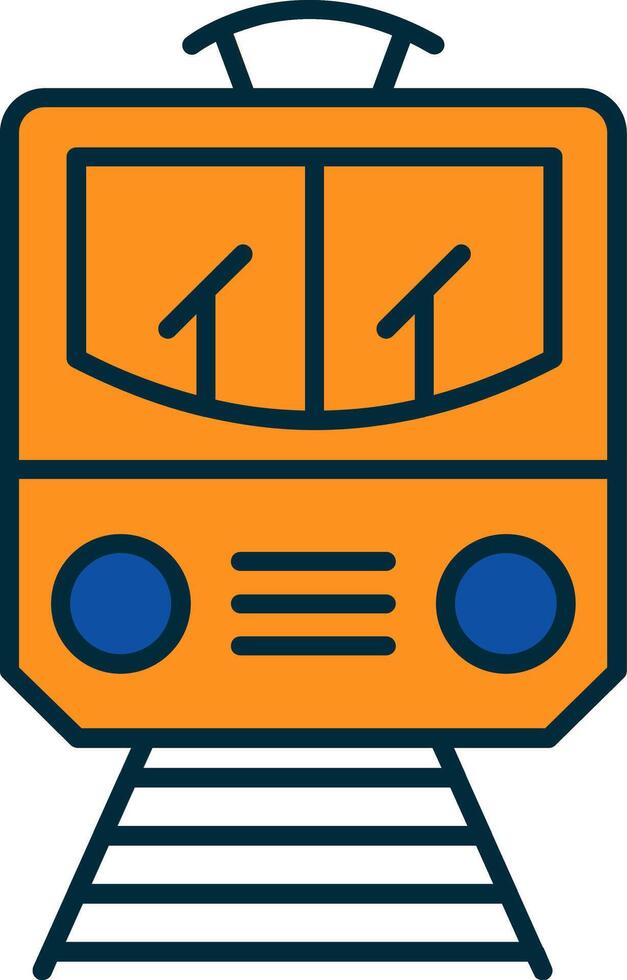 Train Line Filled Two Colors Icon vector