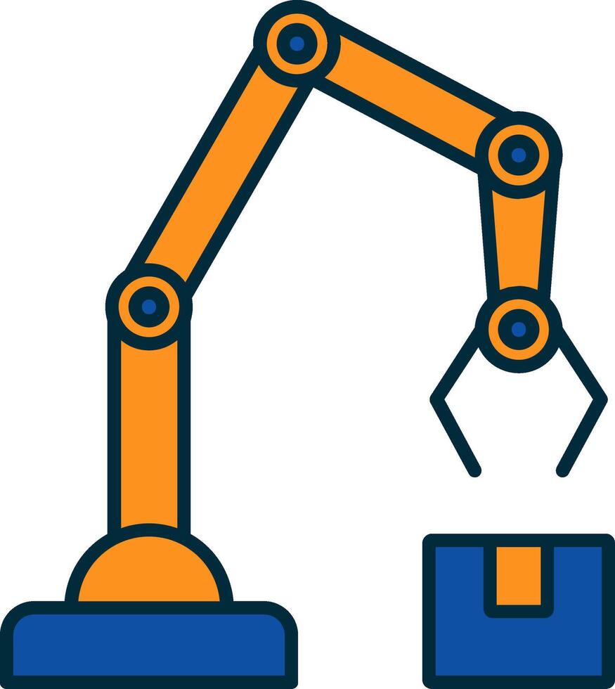 Robotic Arm Line Filled Two Colors Icon vector