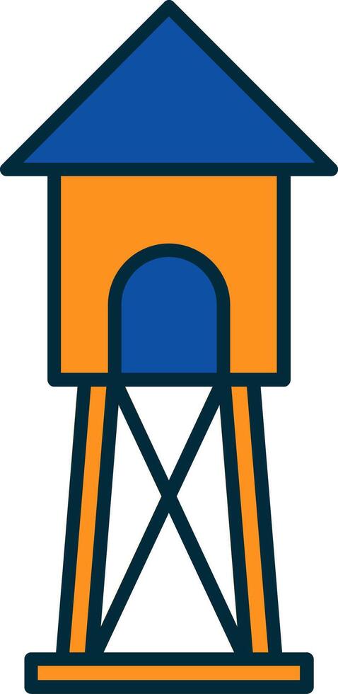 Watchtower Line Filled Two Colors Icon vector