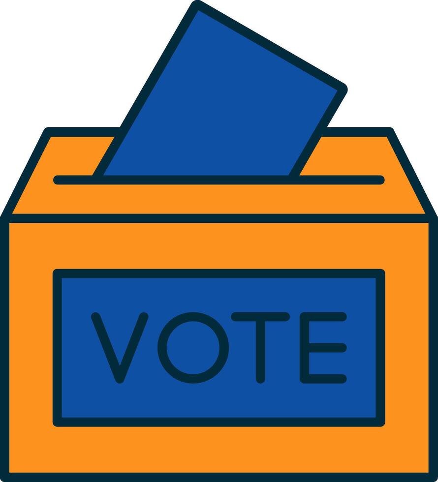 Voting Booth Line Filled Two Colors Icon vector