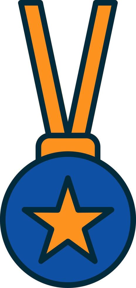 Medal Line Filled Two Colors Icon vector
