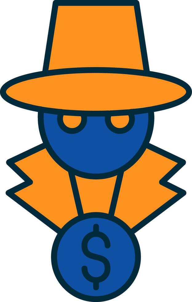 Fraud Line Filled Two Colors Icon vector