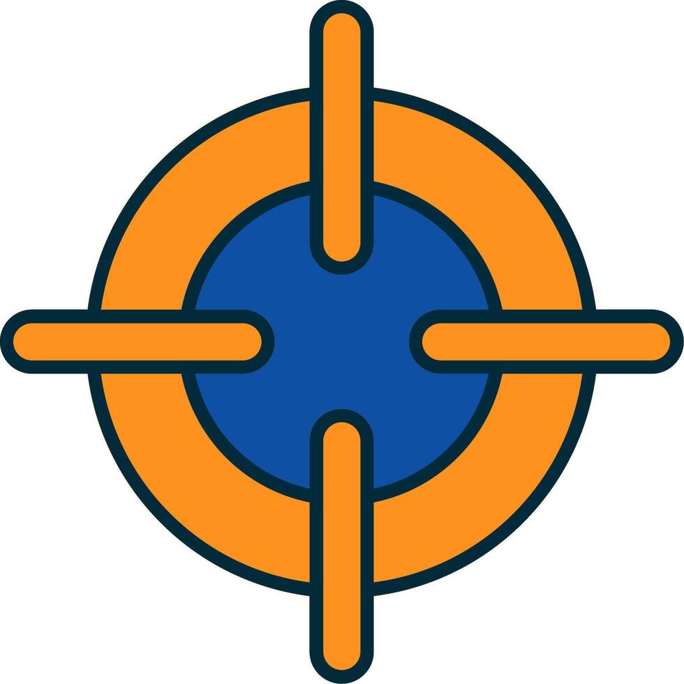 Target Line Filled Two Colors Icon vector