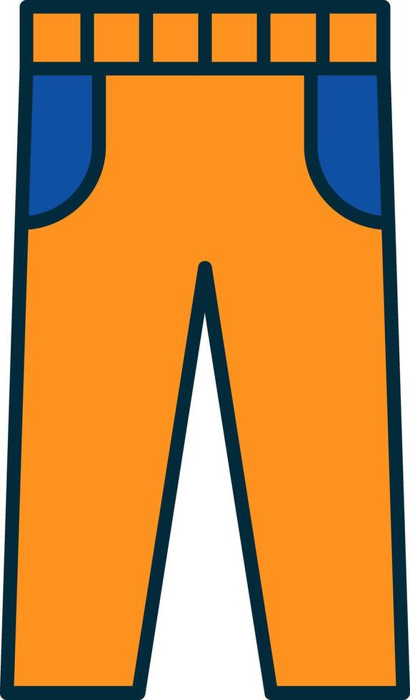 Trousers Line Filled Two Colors Icon vector