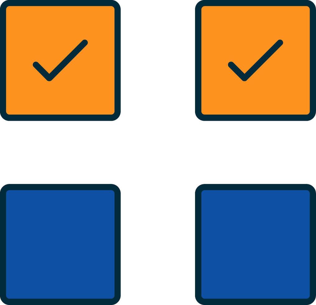 Check Box Line Filled Two Colors Icon vector