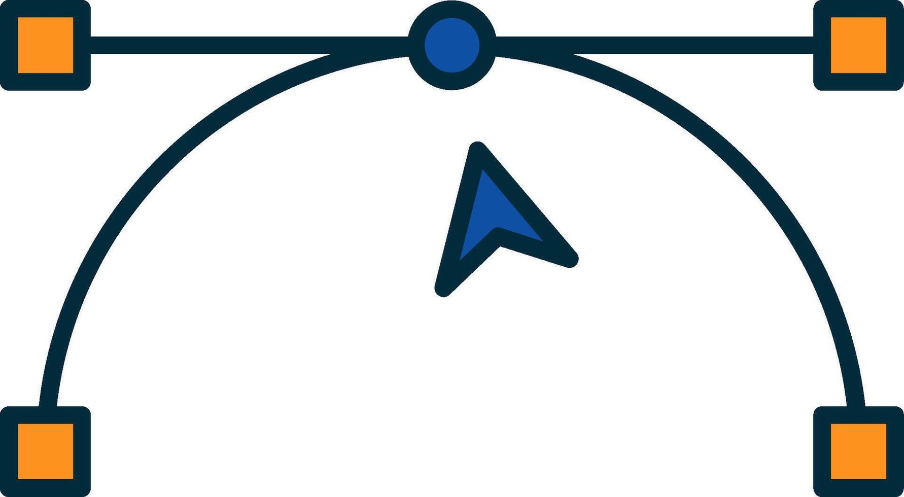 Anchor Point Line Filled Two Colors Icon vector
