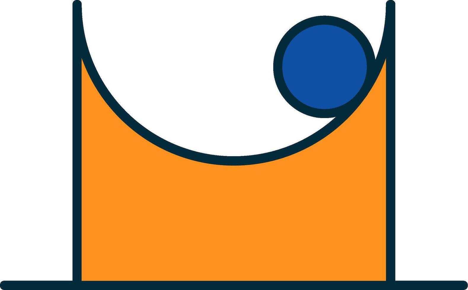 Friction Line Filled Two Colors Icon vector