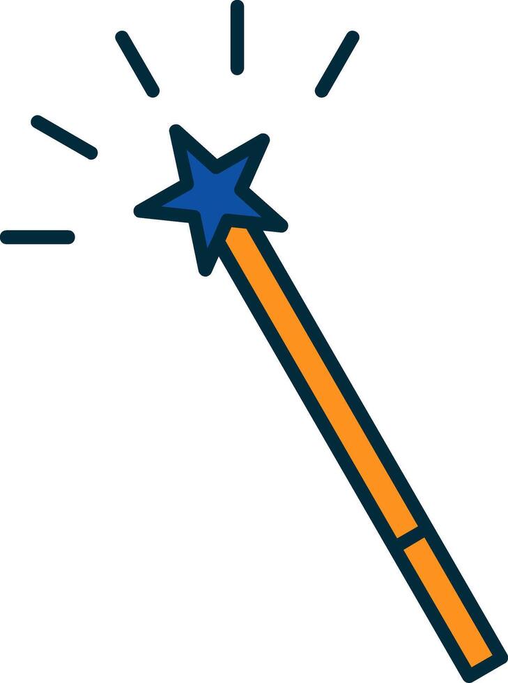 Magic Wand Line Filled Two Colors Icon vector