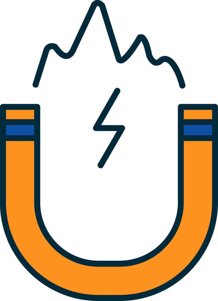 Electromagnetic Line Filled Two Colors Icon vector