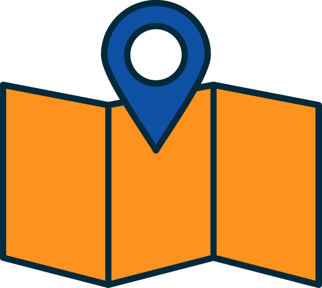 Site Map Line Filled Two Colors Icon vector