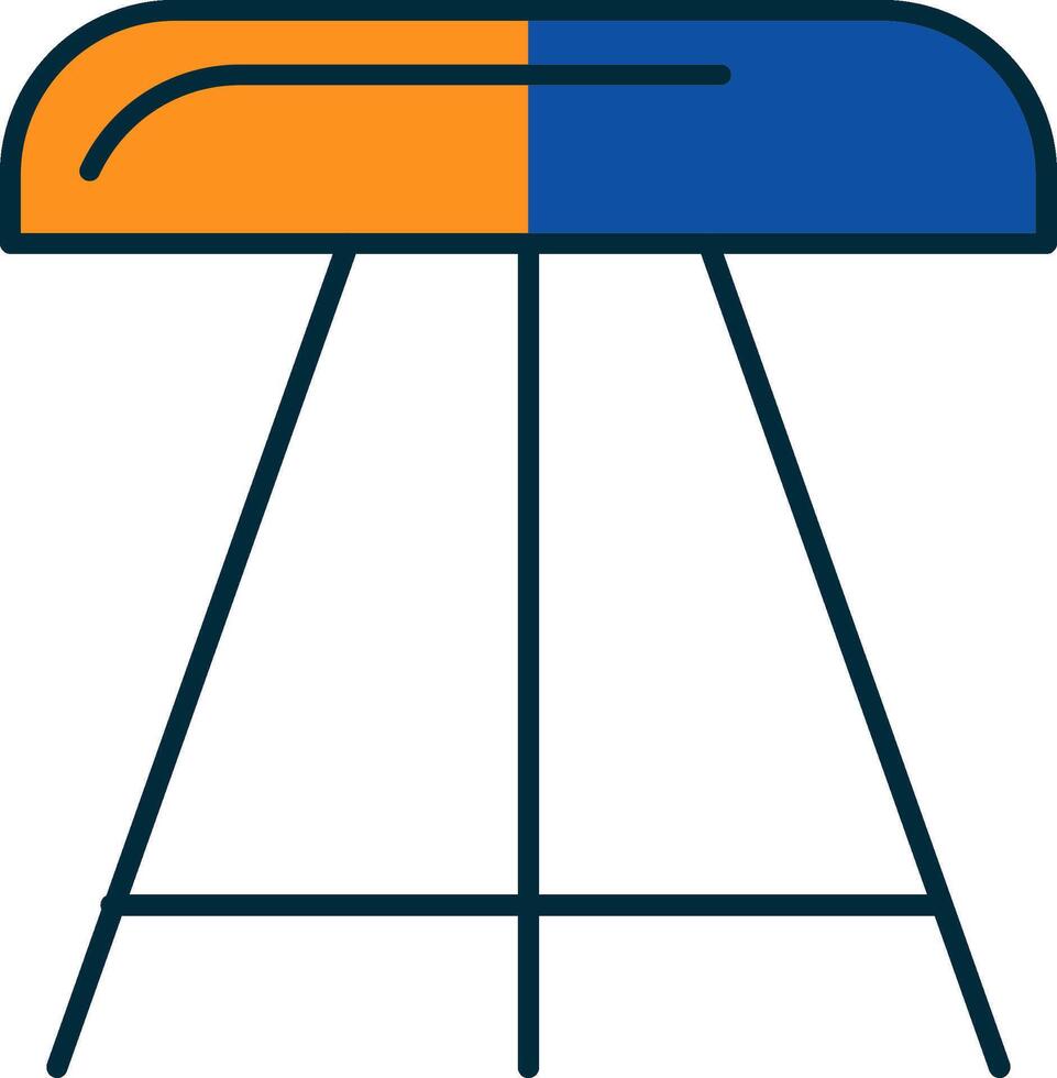 Stool Line Filled Two Colors Icon vector