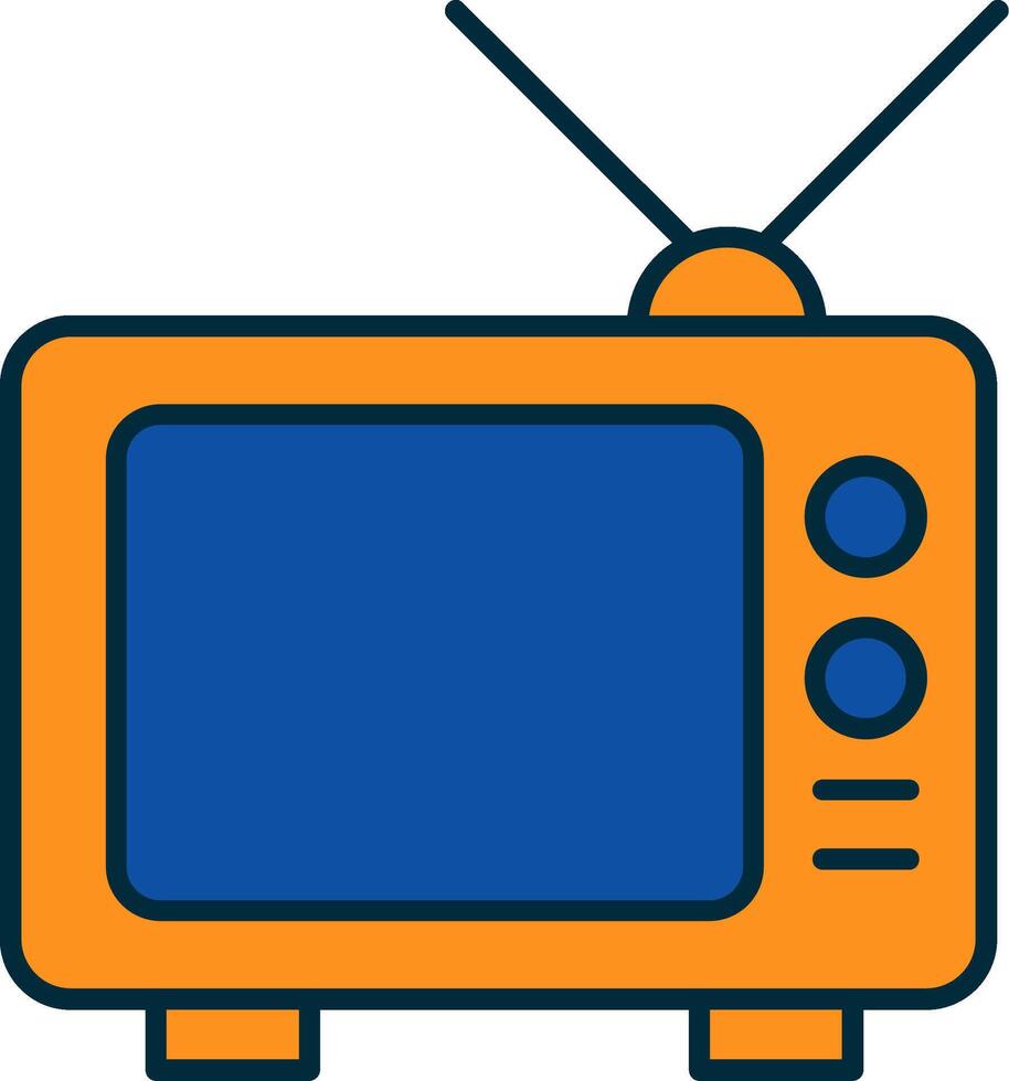 Television Line Filled Two Colors Icon vector