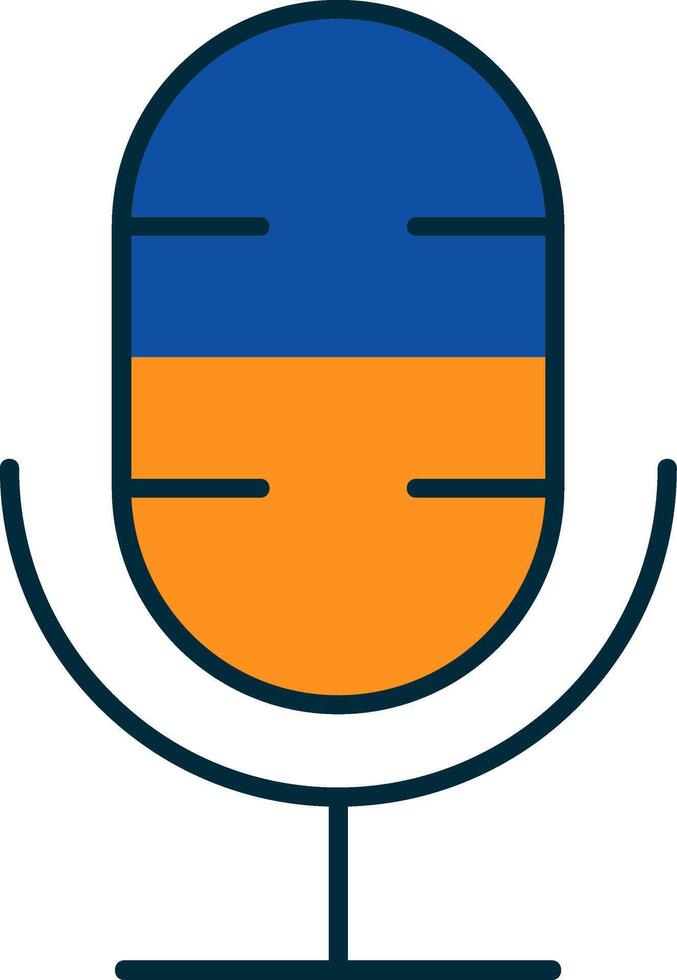 Podcast Line Filled Two Colors Icon vector