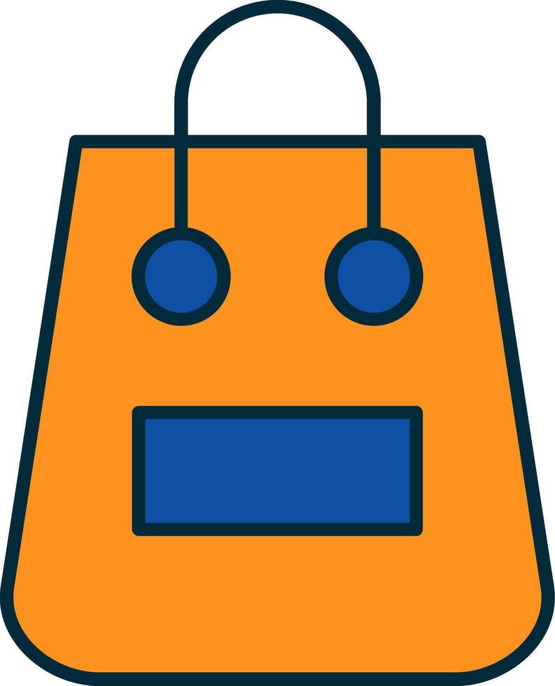 Shopping Bag Line Filled Two Colors Icon vector
