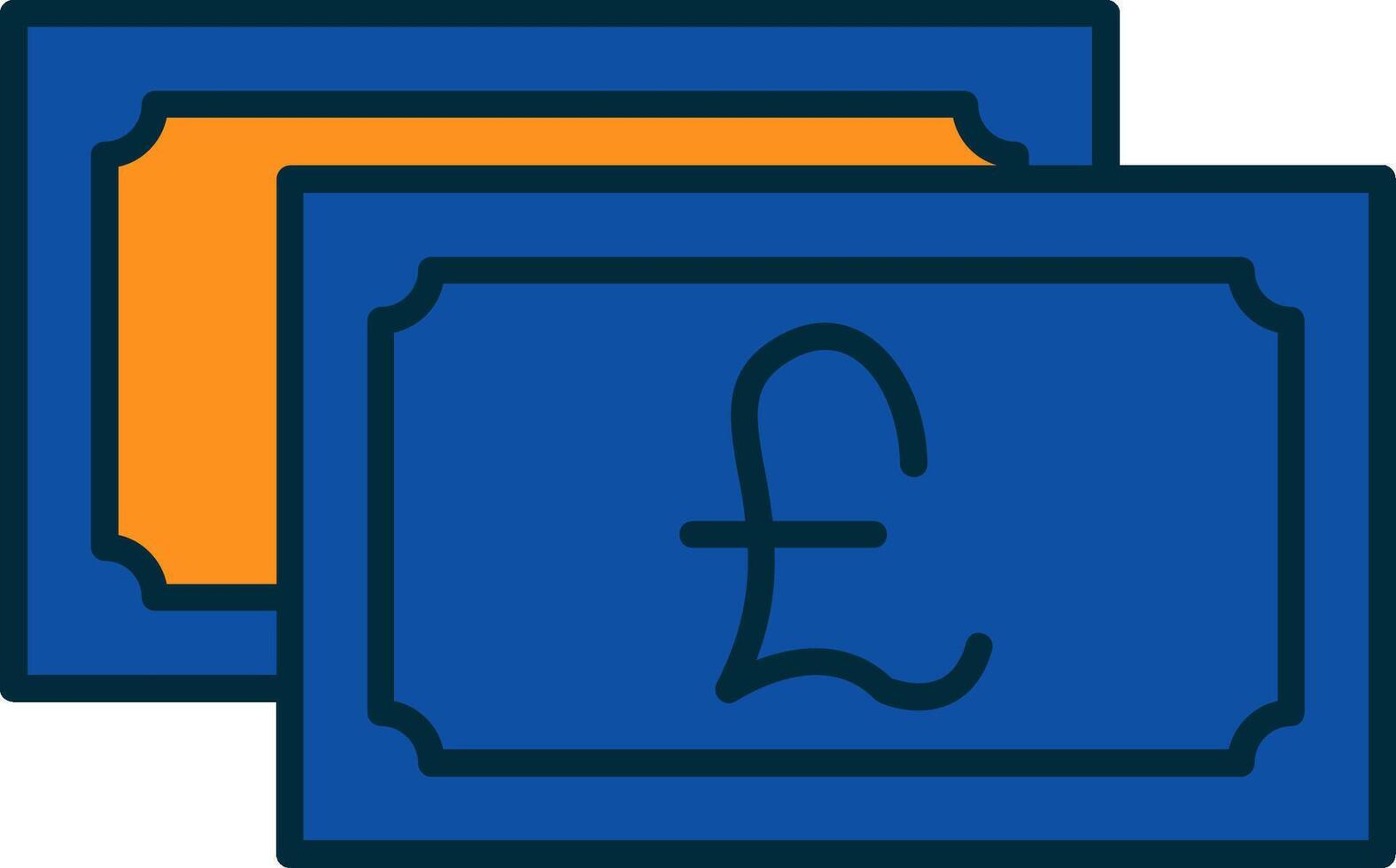 Pound Currency Line Filled Two Colors Icon vector