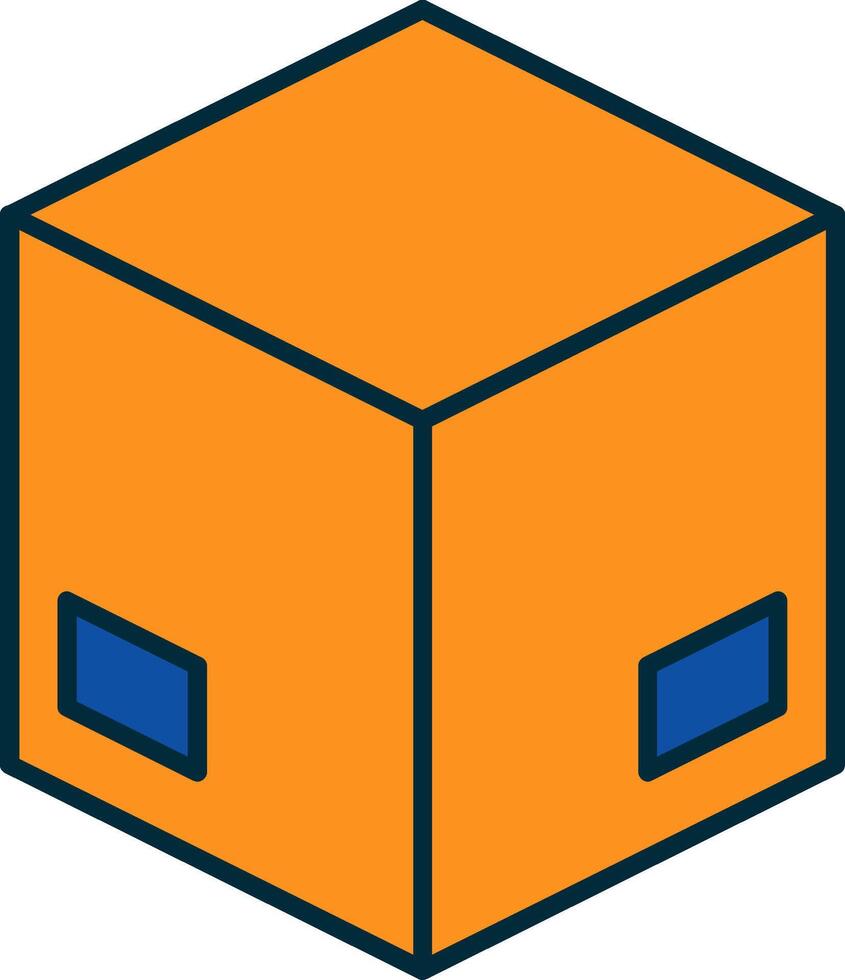 caja línea lleno dos colores icono vector